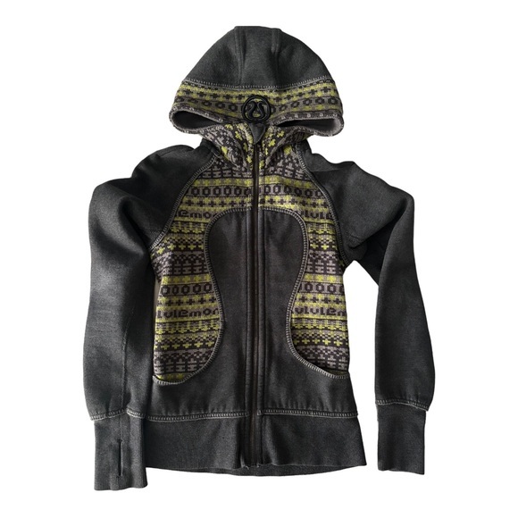 lululemon athletica Tops - Lululemon‎ Limited Special Edition Ruffle Scuba Hoodie Jacket Grey Size x small